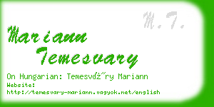 mariann temesvary business card